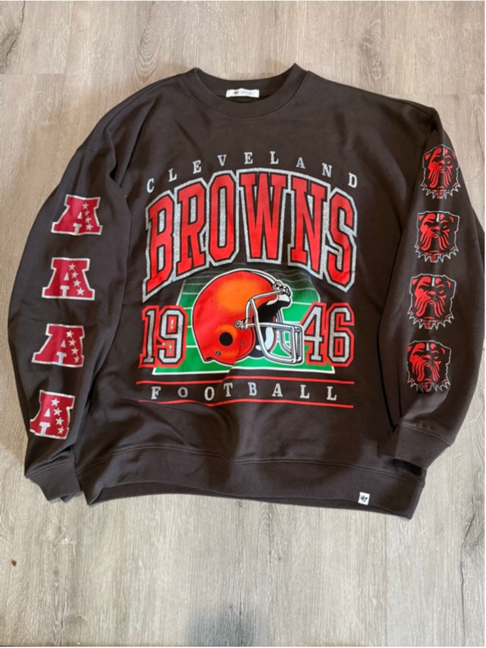 Women's 47 Brand Cleveland Browns Sweatshirt M Brown Red